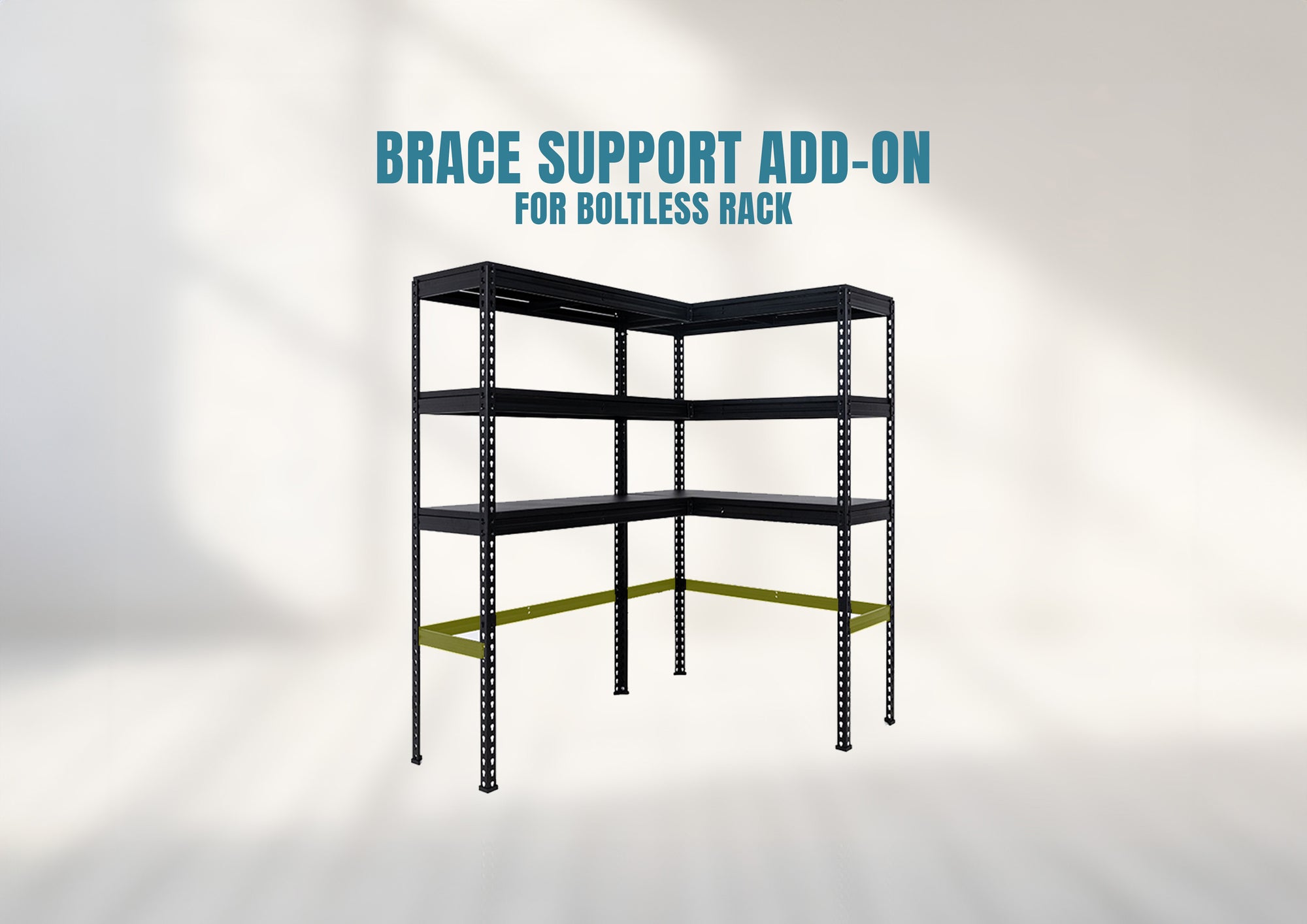 Boltless L shape shelf