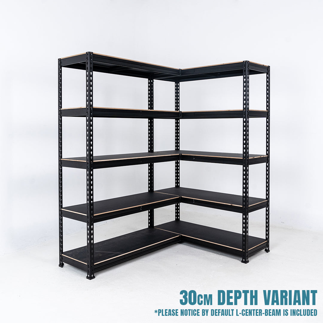 PVC Wood Deck Boltless L Rack (5-Levels)(30cm Depth)