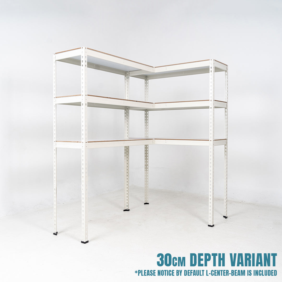 PVC Wood Deck Boltless L Rack (3-Levels)(30cm Depth)