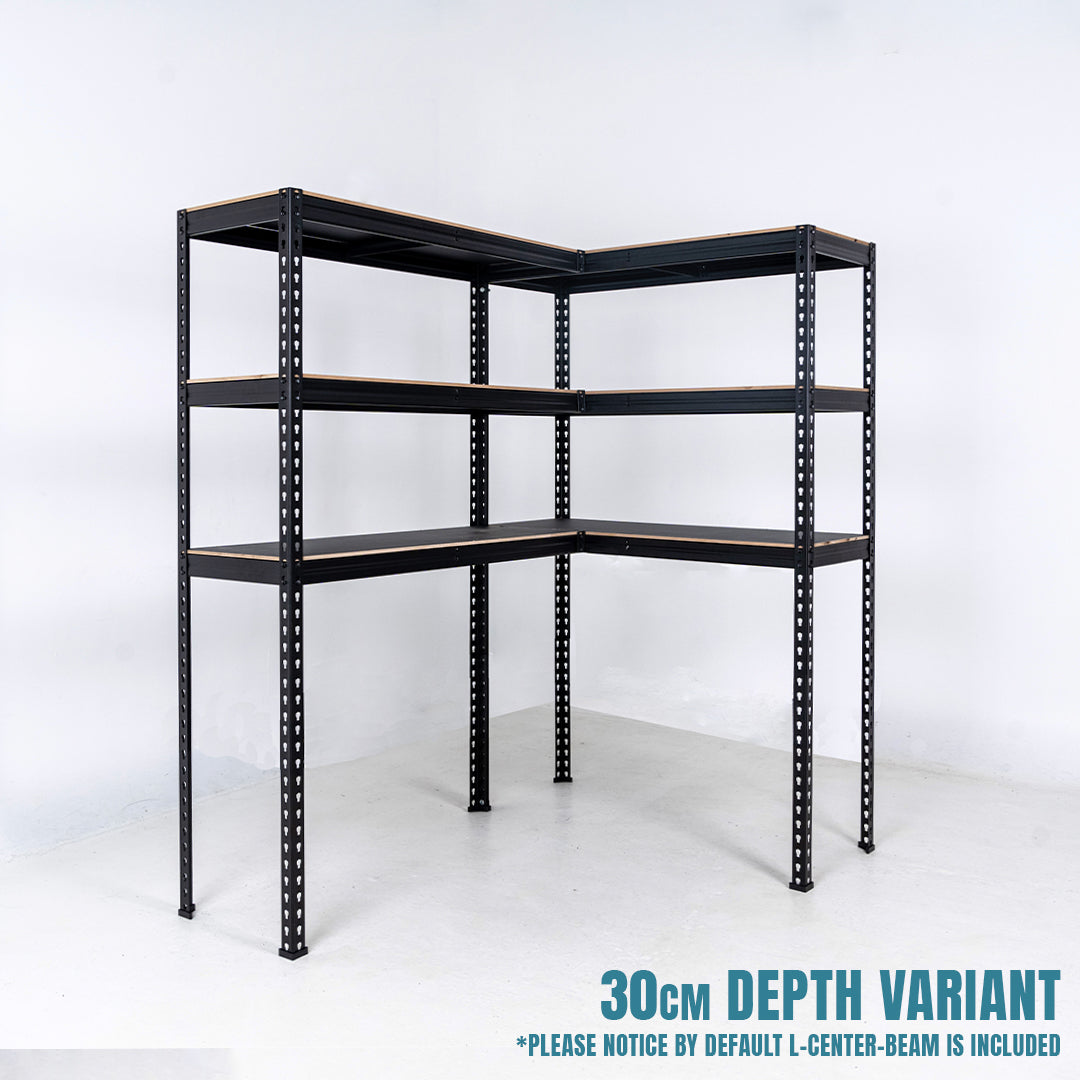 PVC Wood Deck Boltless L Rack (3-Levels)(30cm Depth)