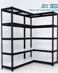 PVC Wood Deck Boltless L Rack (5-Levels)(45cm Depth)