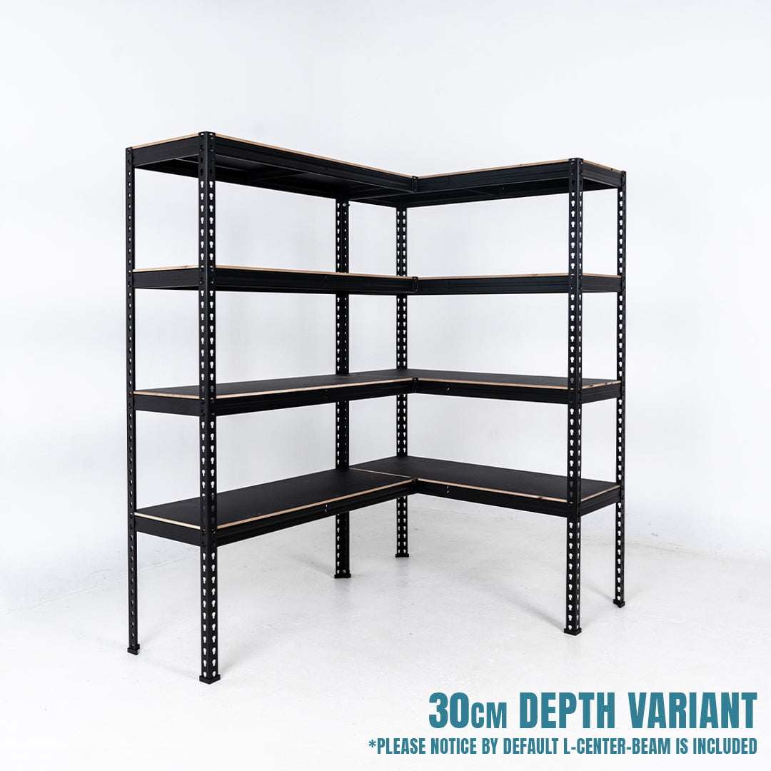 PVC Wood Deck Boltless L Rack (4-Levels)(30cm Depth)